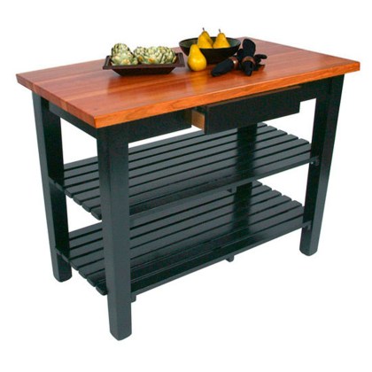 John Boos and Co. Classic Country 122x63,5cm Τραπέζι εργασίας Μαύρη Δρυς με Συρτάρι και 2 Ράφια